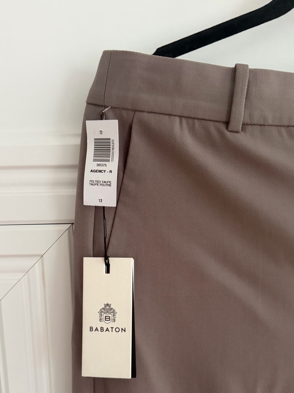 NWT Aritzia Babaton Agency Pant City Wool Felted Taupe Size 12 High Rise